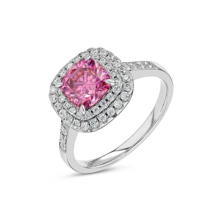Pink Diamond & Moissanite Cushion Cut Jewellery Set Summer Diamonds