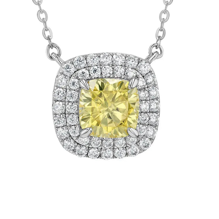 Yellow Sapphire & Moissanite Cushion Cut Jewellery Set Summer Diamonds