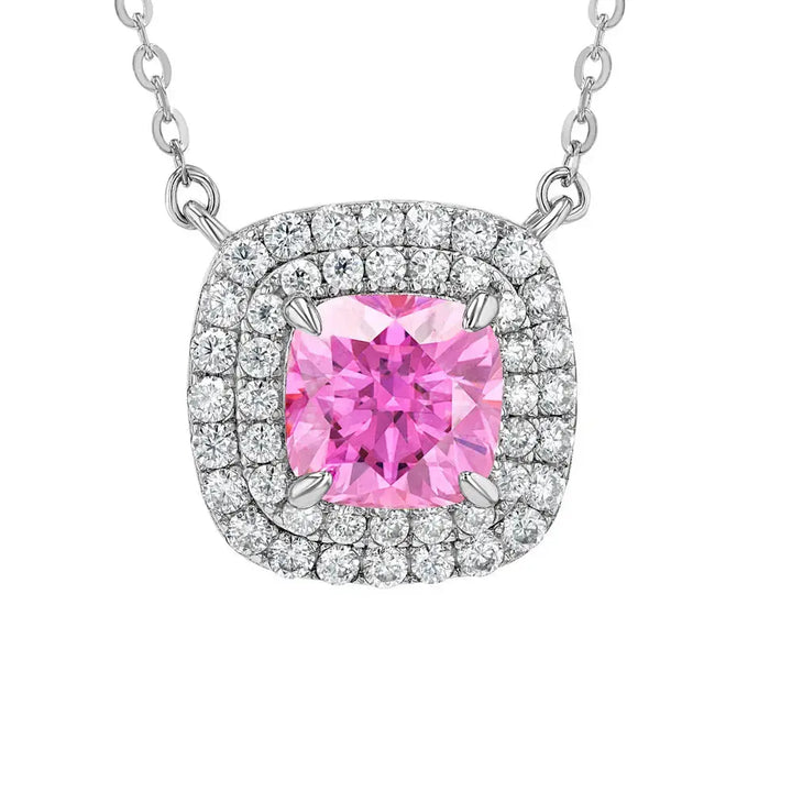 Pink Diamond & Moissanite Cushion Cut Jewellery Set Summer Diamonds