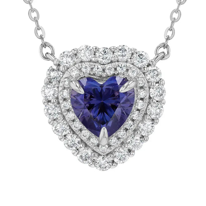 Amethyst & Moissanite Heart Cut Jewellery Set Summer Diamonds