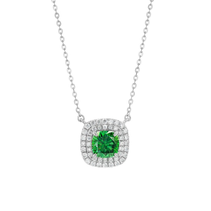 Emerald & Moissanite Cushion Cut Jewellery Set Summer Diamonds