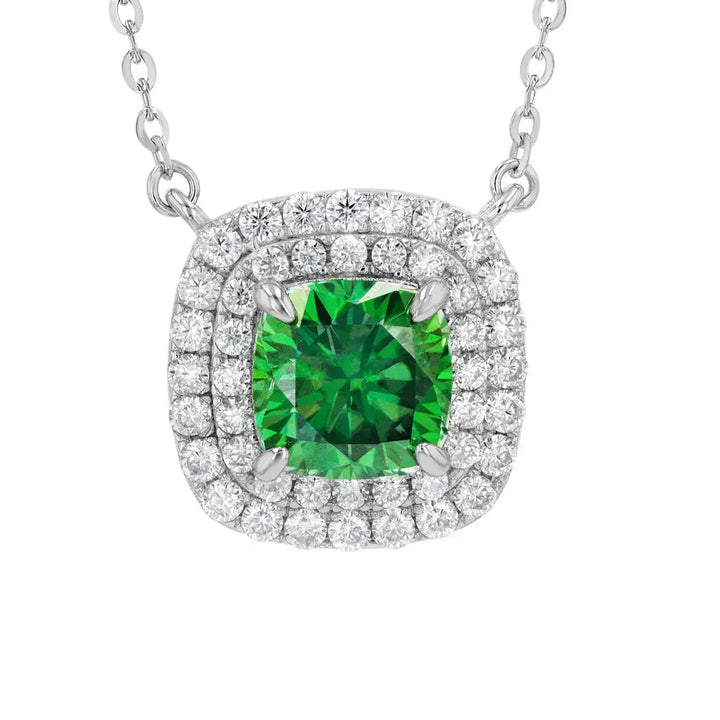 Emerald & Moissanite Cushion Cut Jewellery Set Summer Diamonds