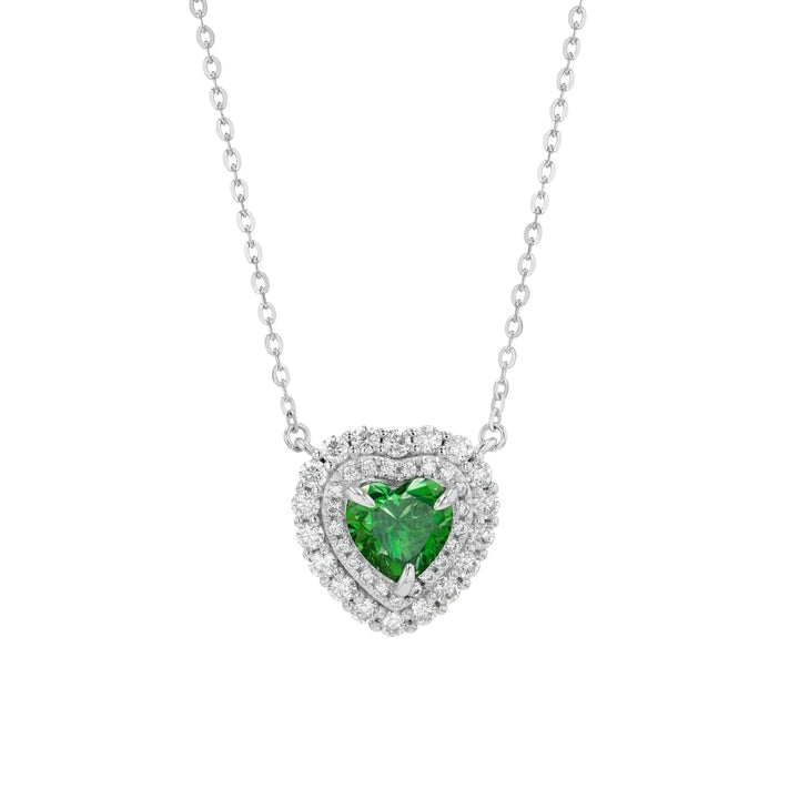 Emerald & Moissanite Heart Cut Jewellery Set Summer Diamonds