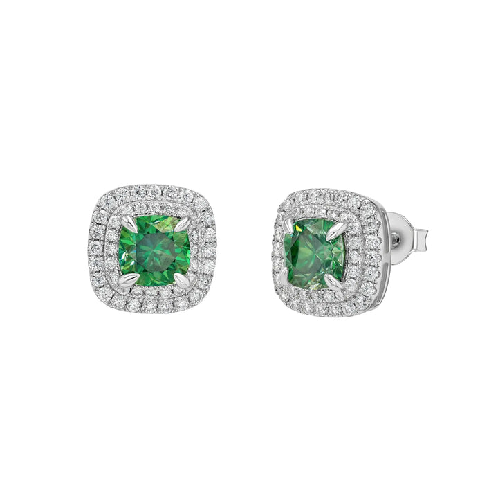 Emerald & Moissanite Cushion Cut Jewellery Set Summer Diamonds