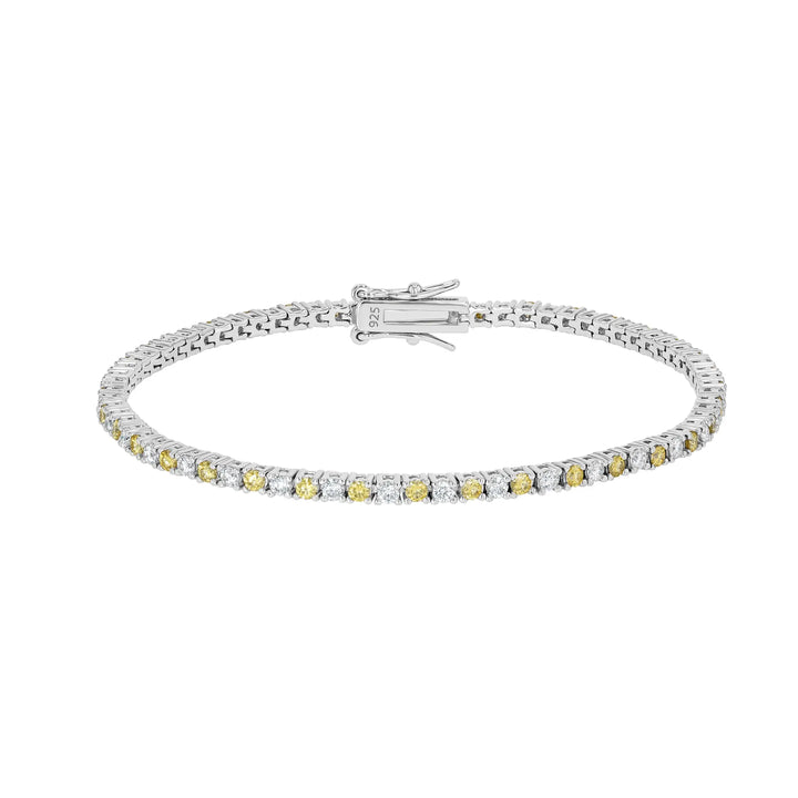 Yellow Sapphire & Moissanite Tennis Bracelet Summer Diamonds